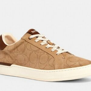 COACH Clip Low Top Sneakers sz 7 signature leather